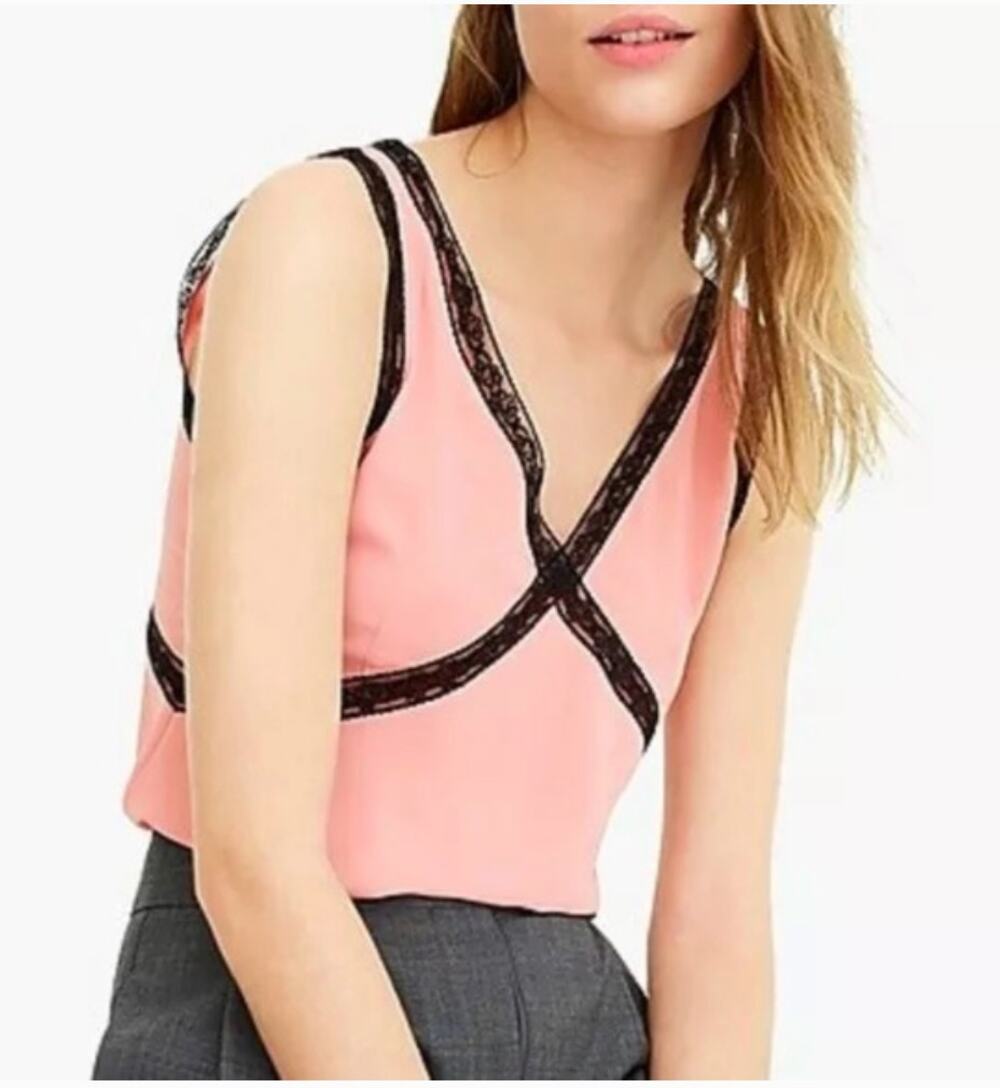 J.CREW NWT Silky Blush Lace Trim Camisole K5933 // 4